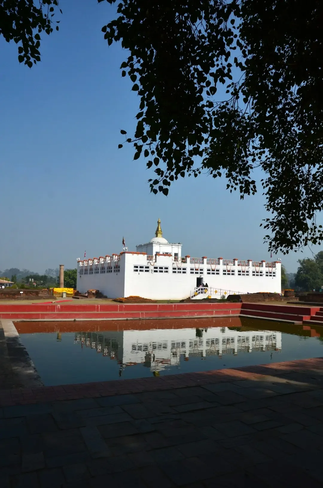Maya Devi Temple beside the pond in Lumbini
