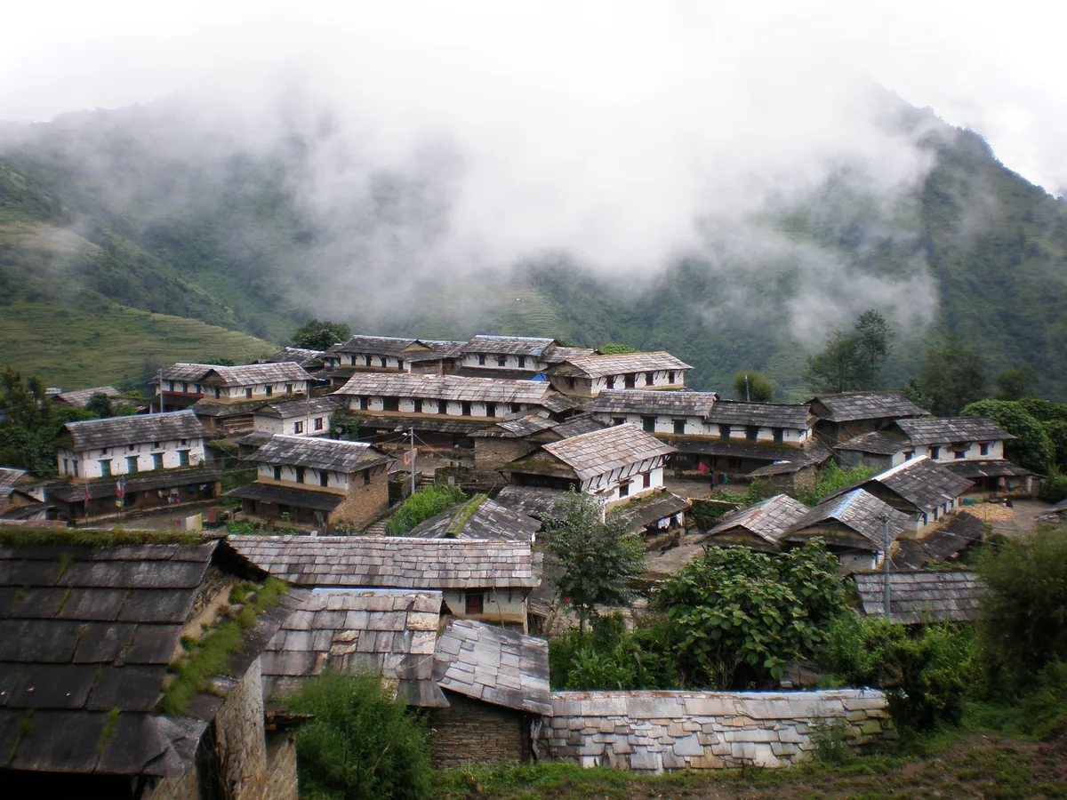 Stone houses in Ghandruk village