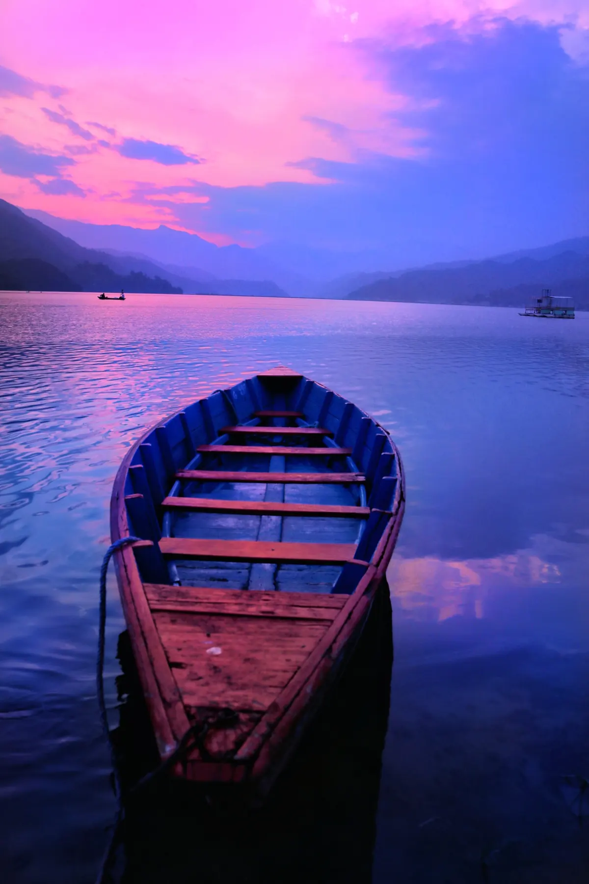 Boats on Phewa Lake